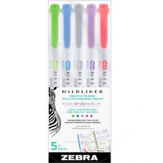Ручка капиллярная ZEBRA Highlighter cool and refind (78205) ассорти, 5 шт